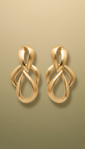 Gold Sculptural Statement Earrings