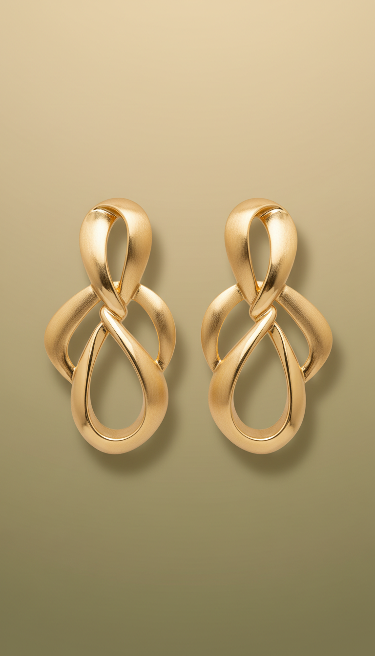 Gold Sculptural Statement Earrings