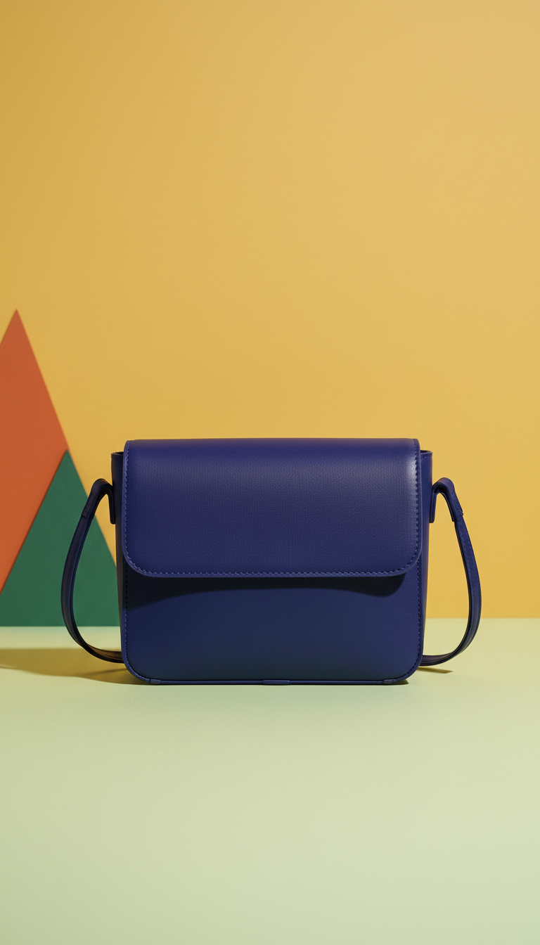 Indigo Vegan Leather Crossbody