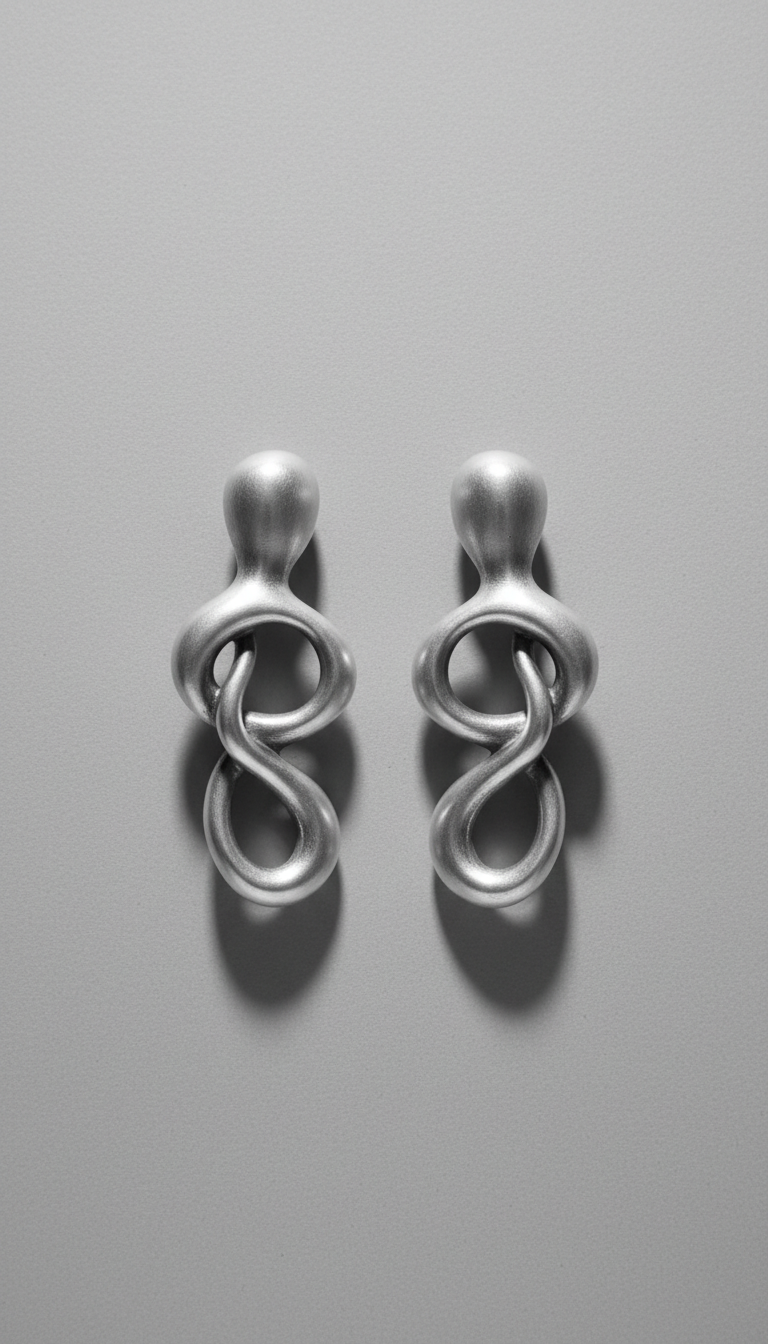 Recycled Silver Sculptural Earrings