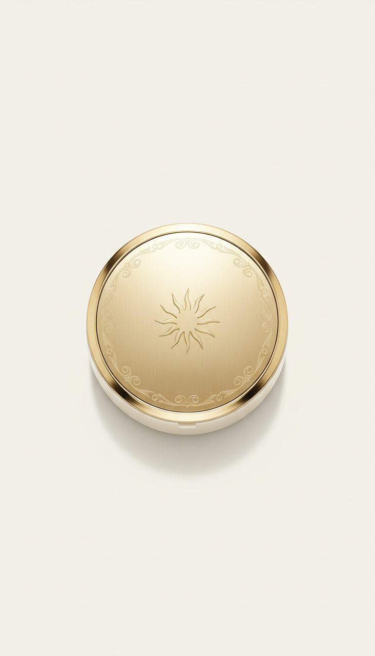 Ivory and gold compact powder