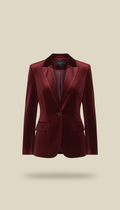 Burgundy Velvet Women's Blazer